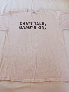Gilden Heavy Cotton T-shirt, "Can't Talk, Game On" Size L